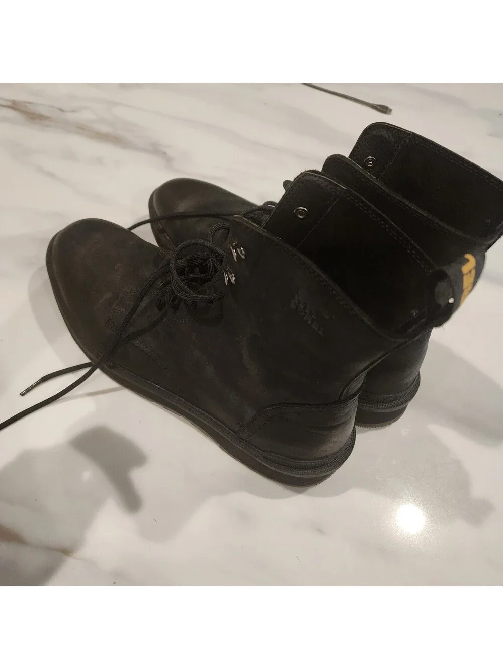 SOREL Men’s Hi-Line Waterproof Lace-Up Boots Black Leather 13